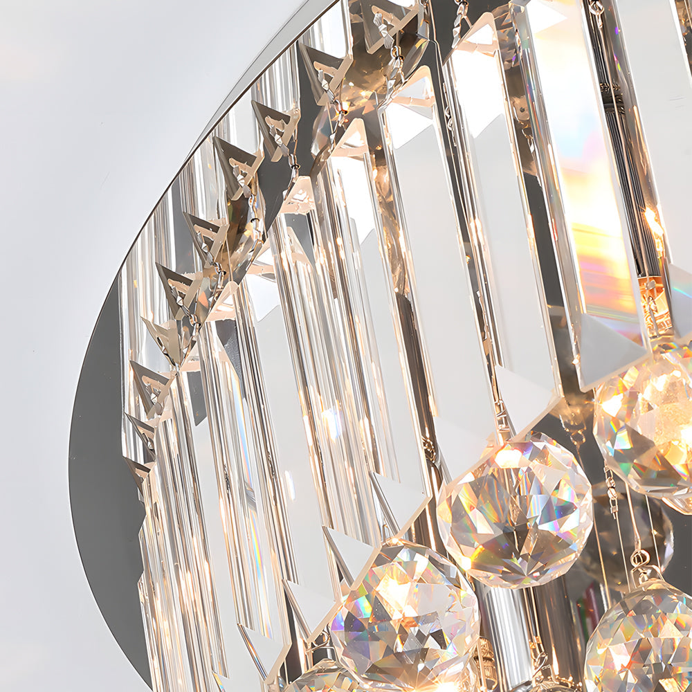 Round Crystal Flush Mount Light Luxury Modern Ceiling Lighting