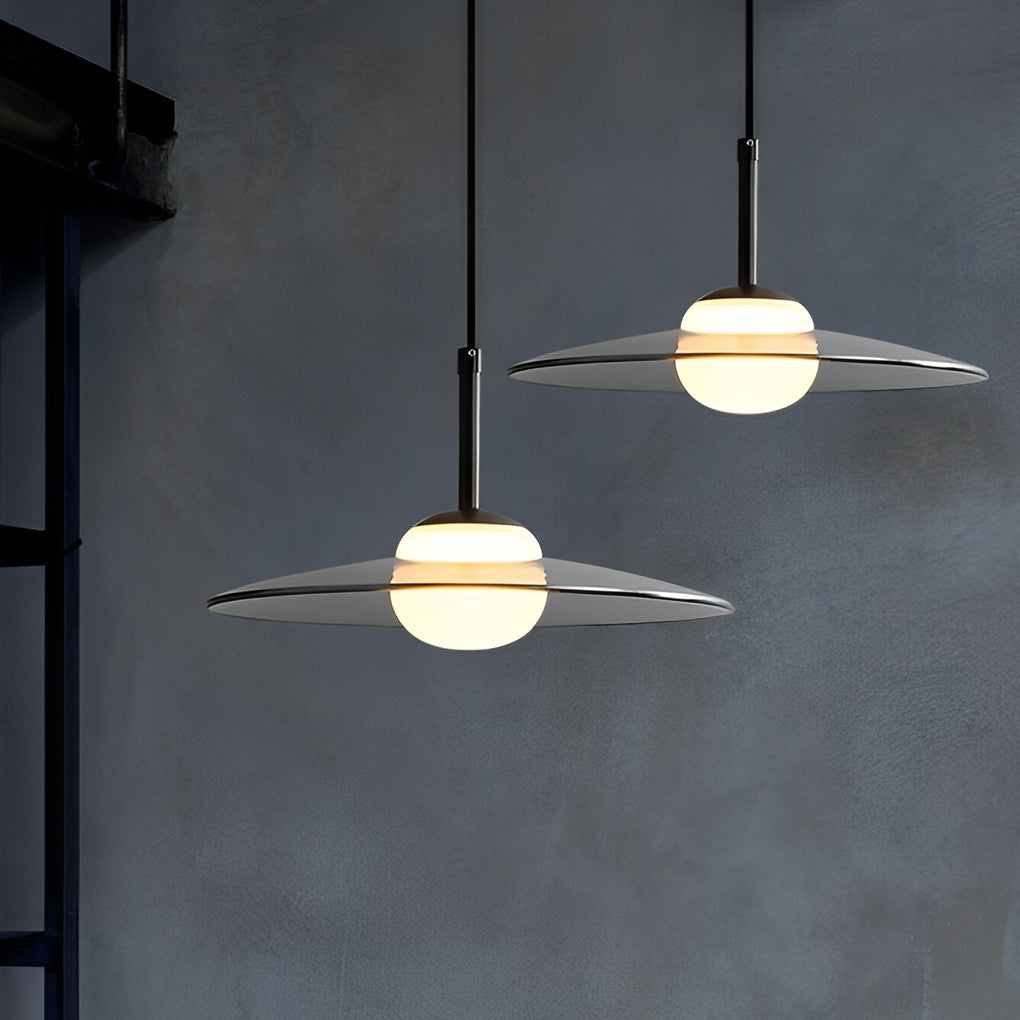Minimalist Glass UFO LED Black Nordic Chandelier Kitchen Pendant Lightinging