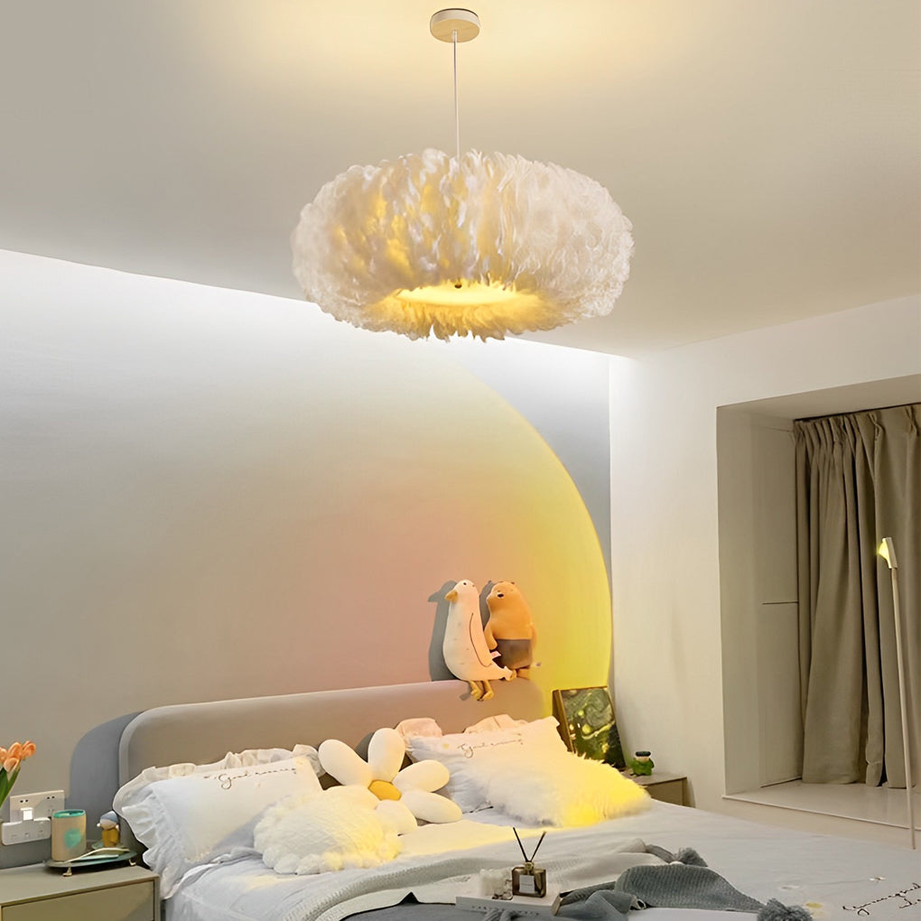 Minimalist Feathers White Creative Modern Pendant Lighting Chandelier - Dazuma