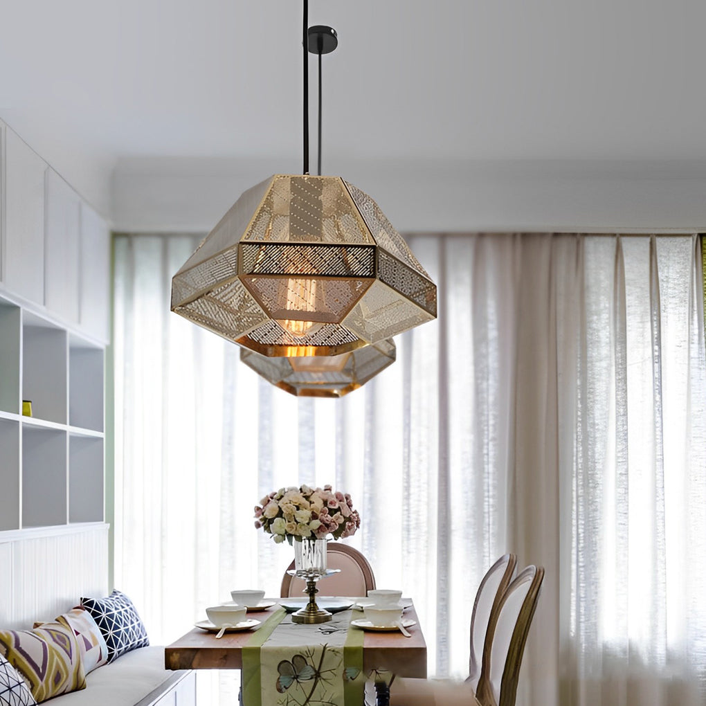 Electroplated Stainless Steel Creative Geometric Nordic Pendant Lightings