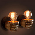 Resin Hand Fist Shaped Retro Industrial Style Wall Lamp Wall Sconce Lighting - Dazuma