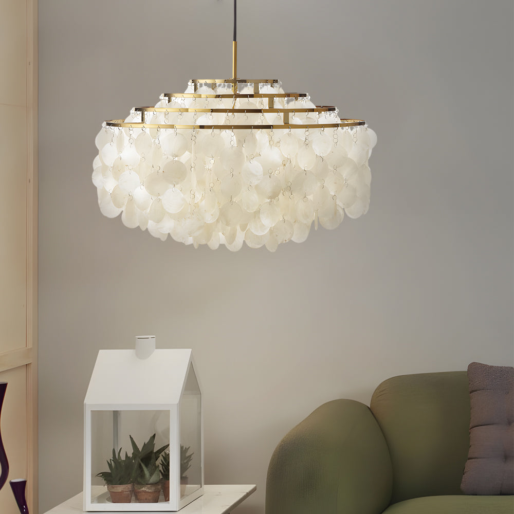 Seashell Discs Chandelier - 39.4'' Chain Length Pendant Lightings