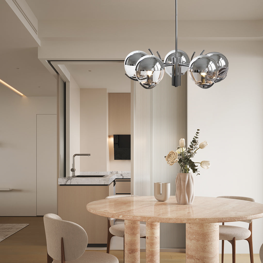 4/5 Lights Glass Globe Ball Electroplating Iron Nordic Chandelier Light Design