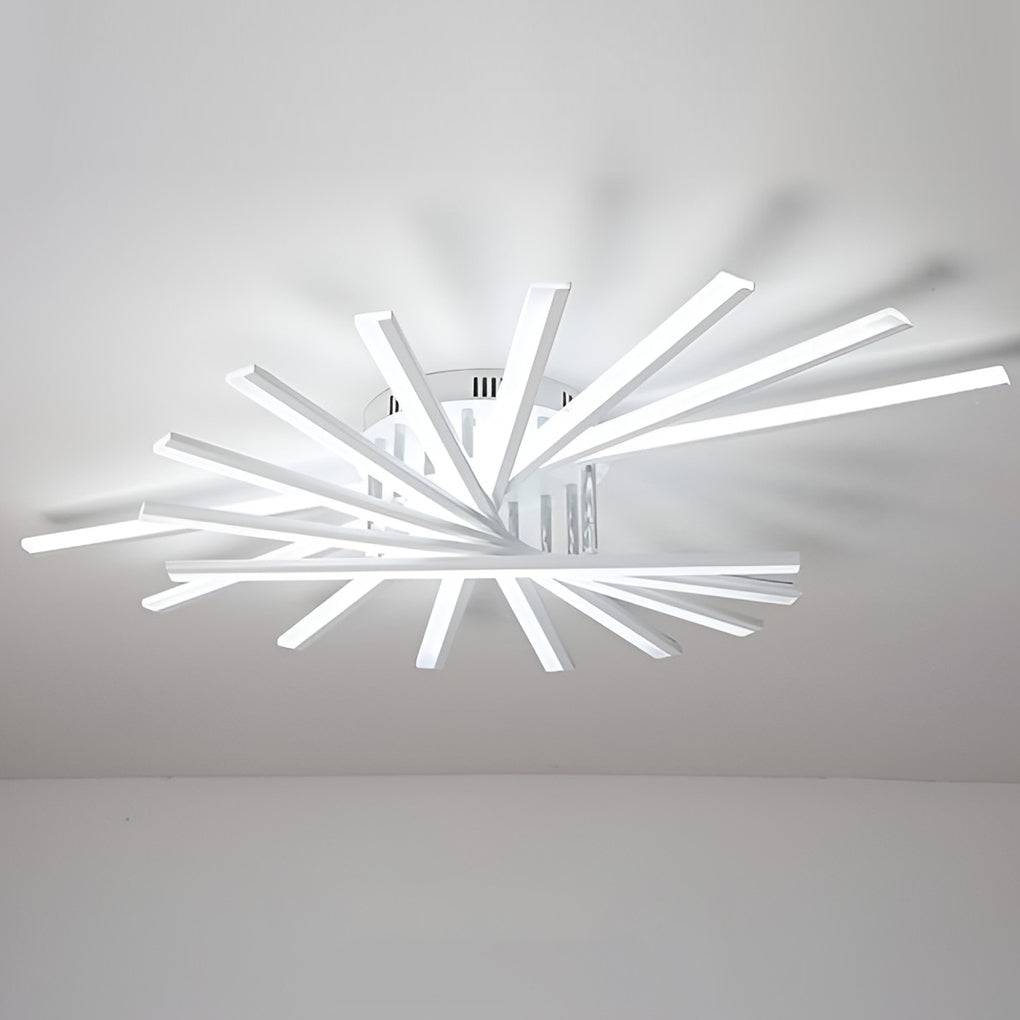 Creative Strip Stepless Dimming LED White Nordic Ceiling Lightings Chandelier