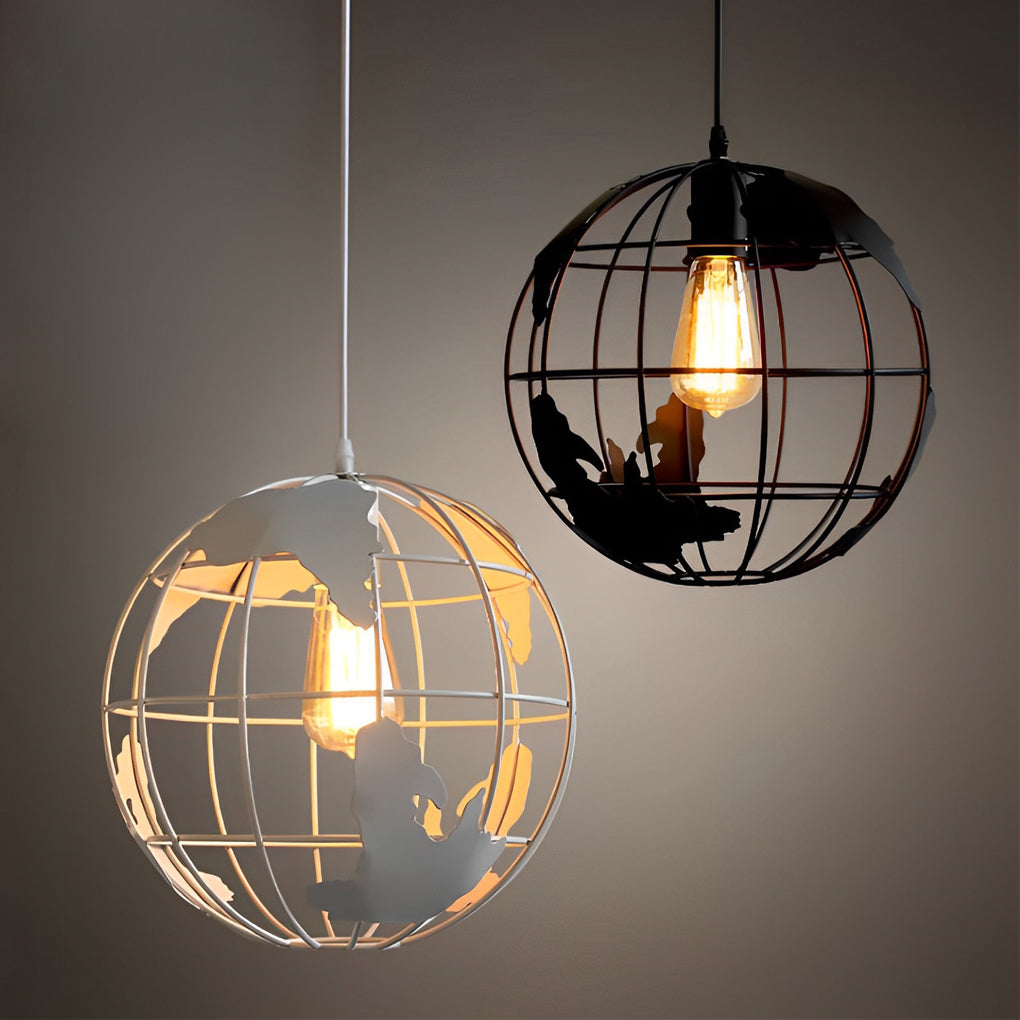 Creative Iron Globe Decorative Retro Industrial Style Chandelier Light Design