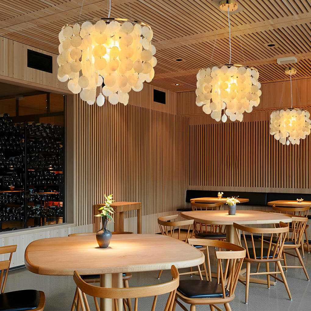 Round Shells Pieces Electroplated Iron LED Nordic Chandelier Pendant Lightings