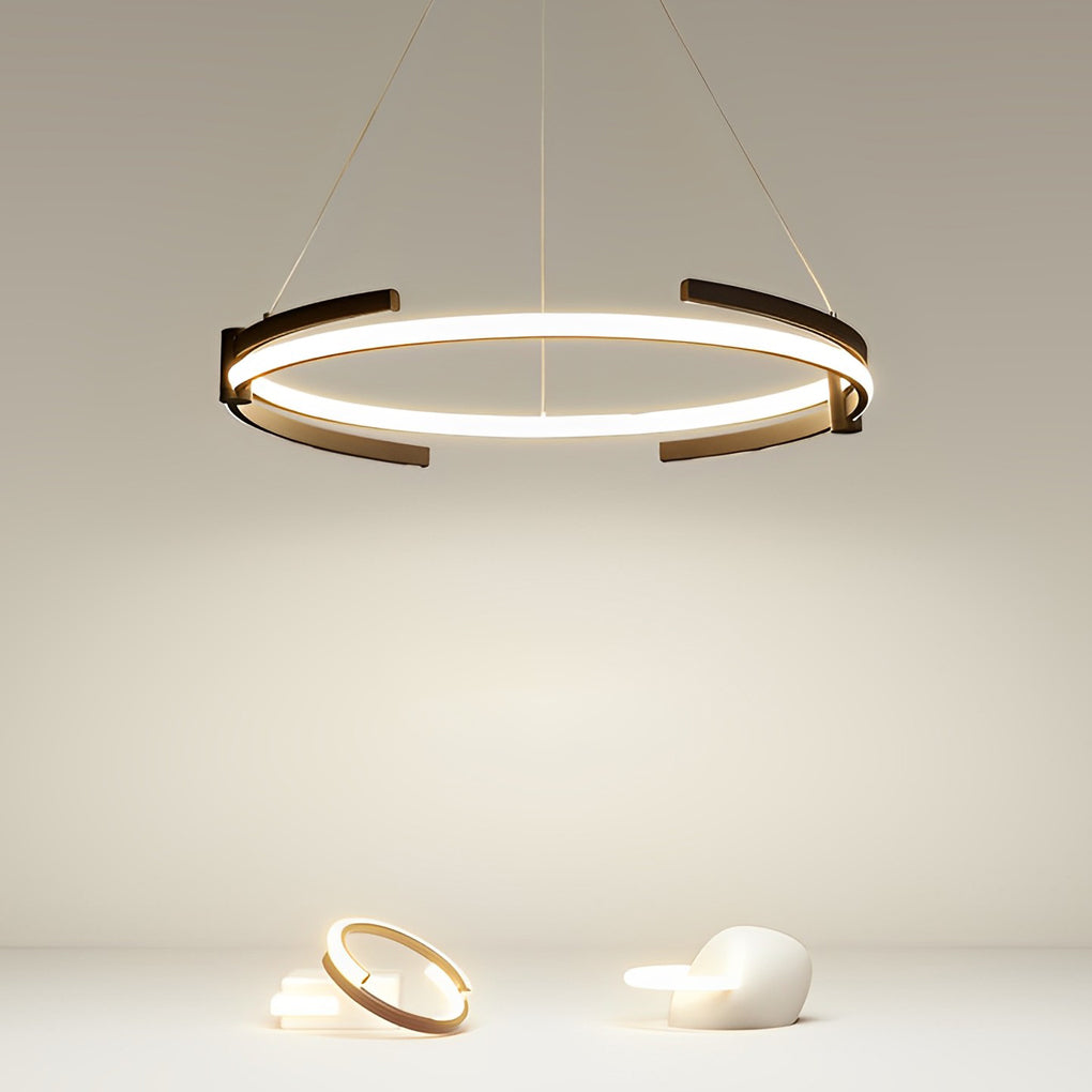 Minimalist Round Stepless Dimming with Remote LED Nordic Chandelier Design