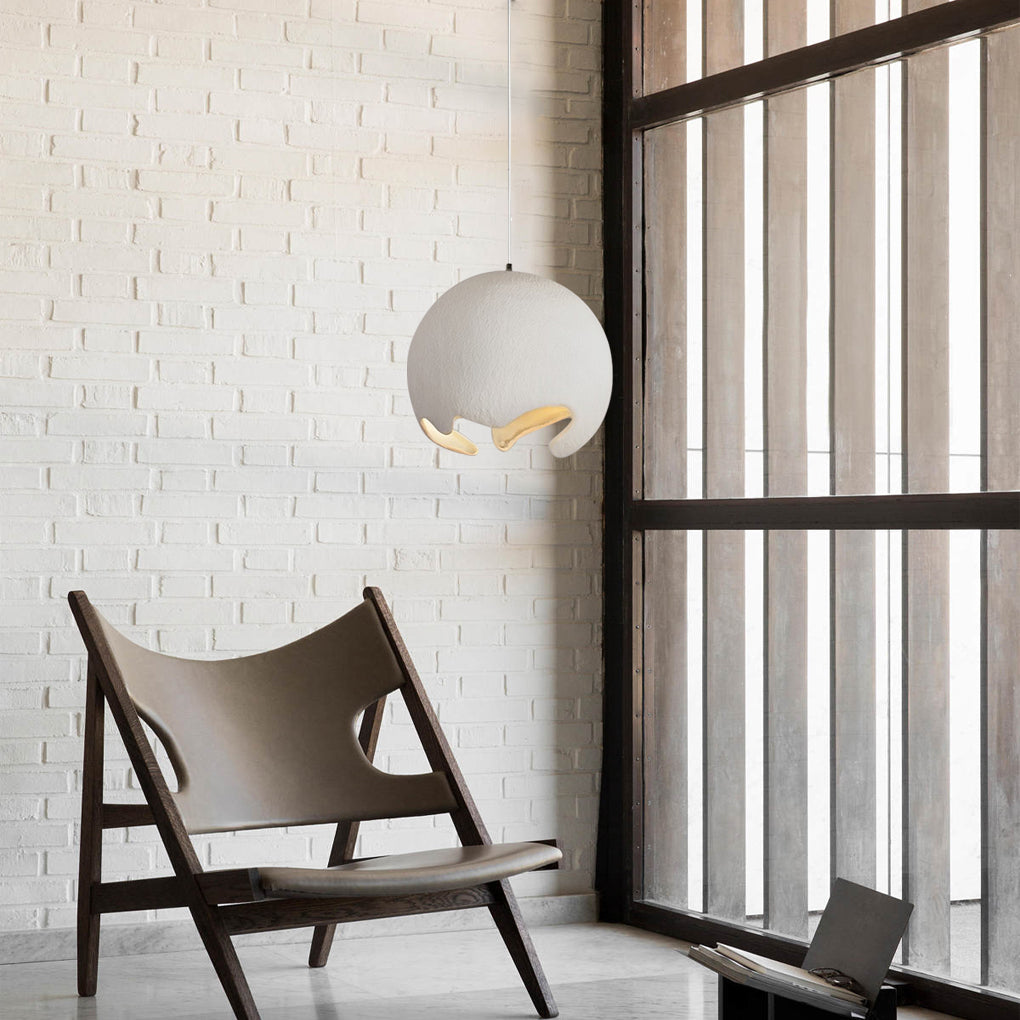 Irregular Ball Creative Ins Creamy White Japanese Style Chandelier Light Design