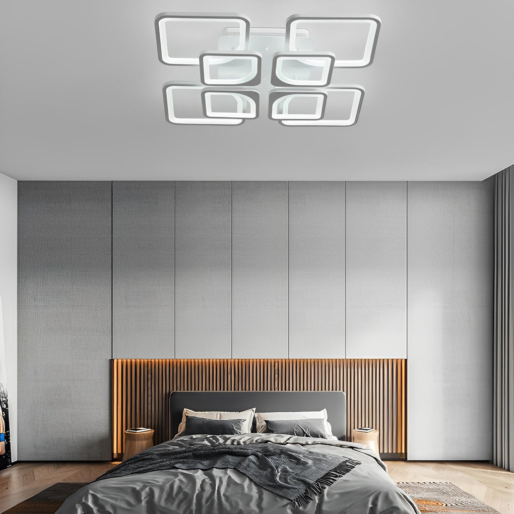 Square Creative Stepless Dimming with Remote Modern Ceiling Lighting Fixture