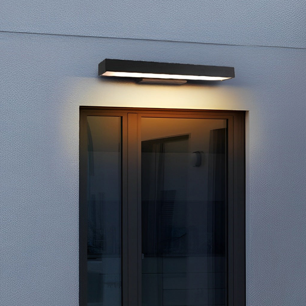 Outdoor Motion Sensor Black Rectangle Wall Light |  Dazuma