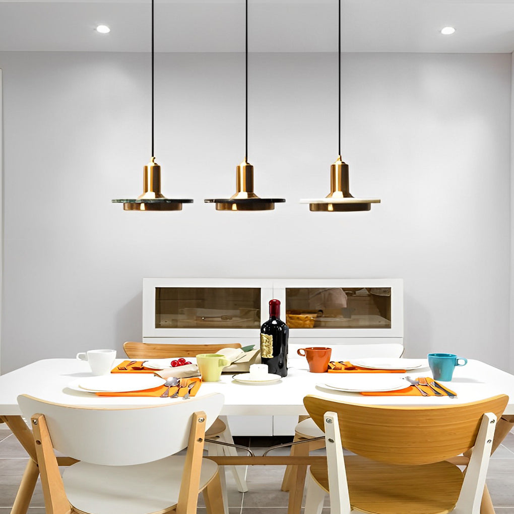 Round Flying Saucer Shape Electroplated Iron LED Modern Pendant Lightings