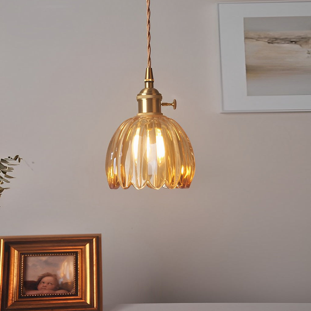 Flower Shape Glass Creative Artistic LED Nordic Hanging Ceiling Light Fixture