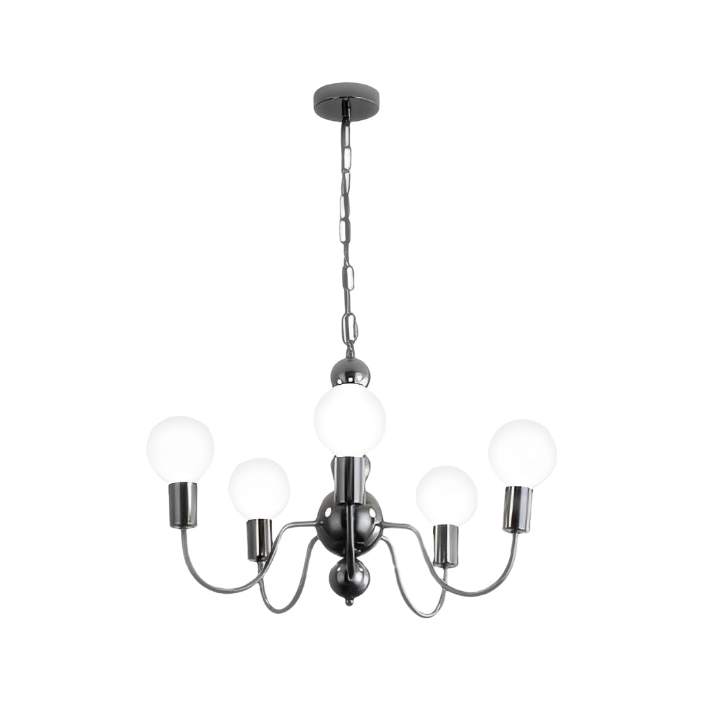 Iron Electroplating Glass Ball Shade Minimalist French Style Chandelier Design