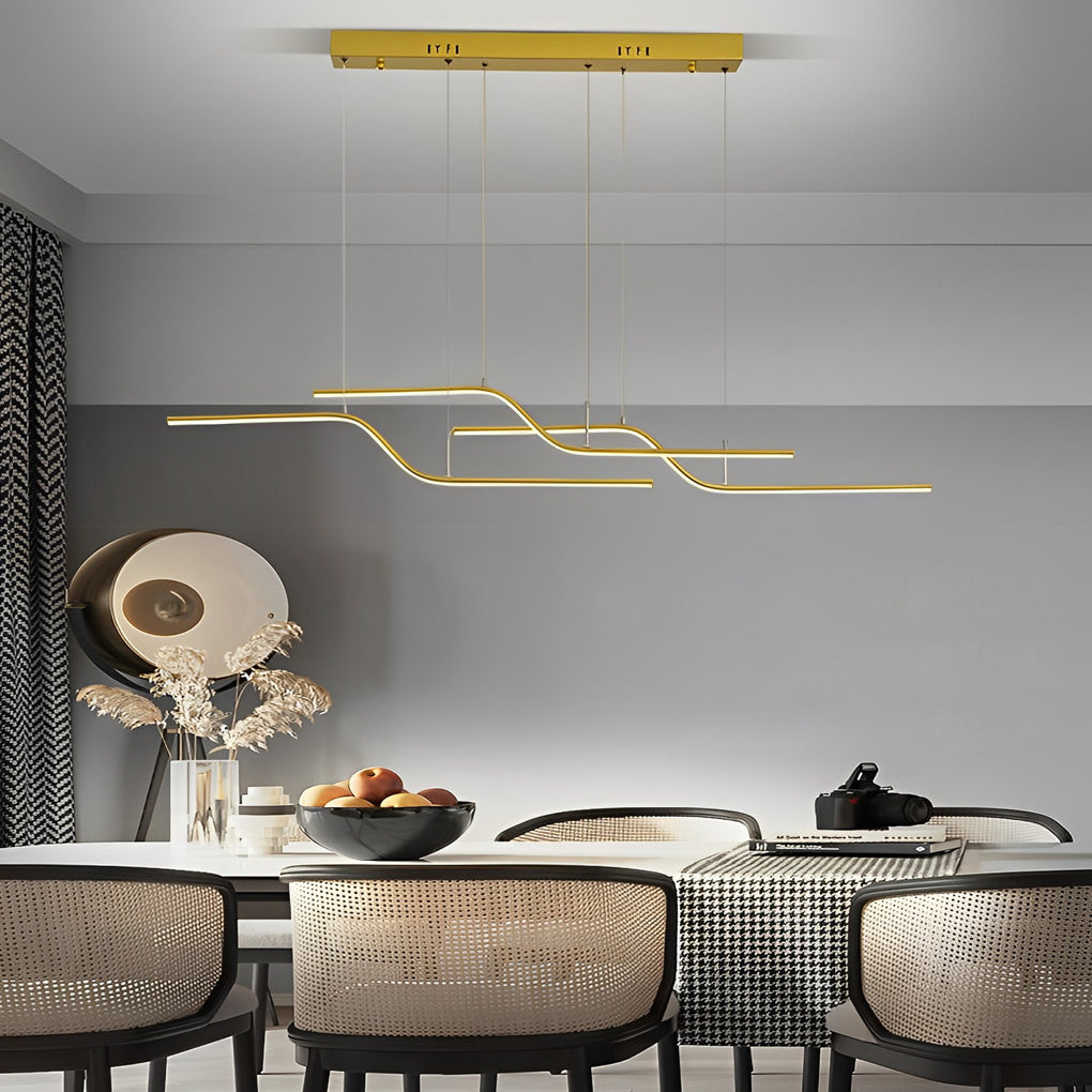 Z Shape Lines Smart Stepless Dimming with Remote Nordic Chandelier Design