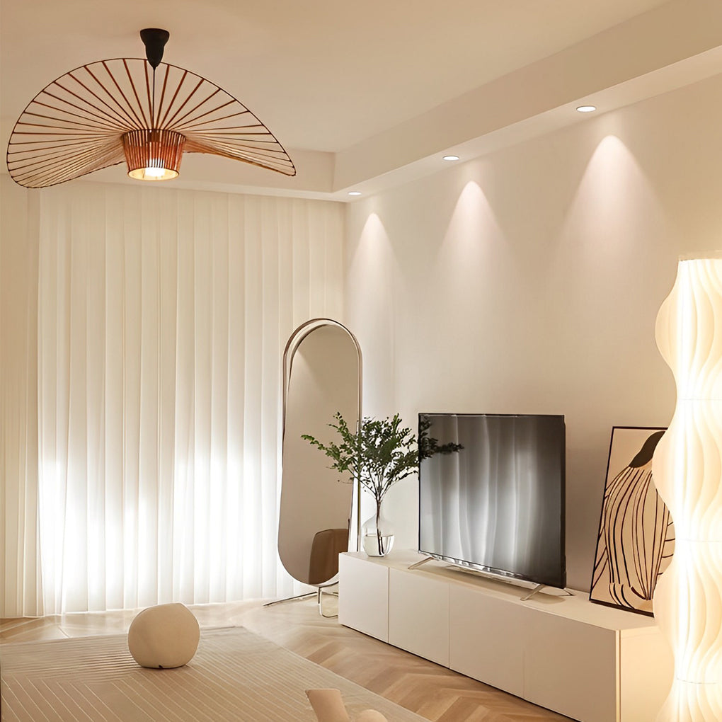 Creative French Style Hat Fabric Nordic Chandelier Pendant Lighting Fixture