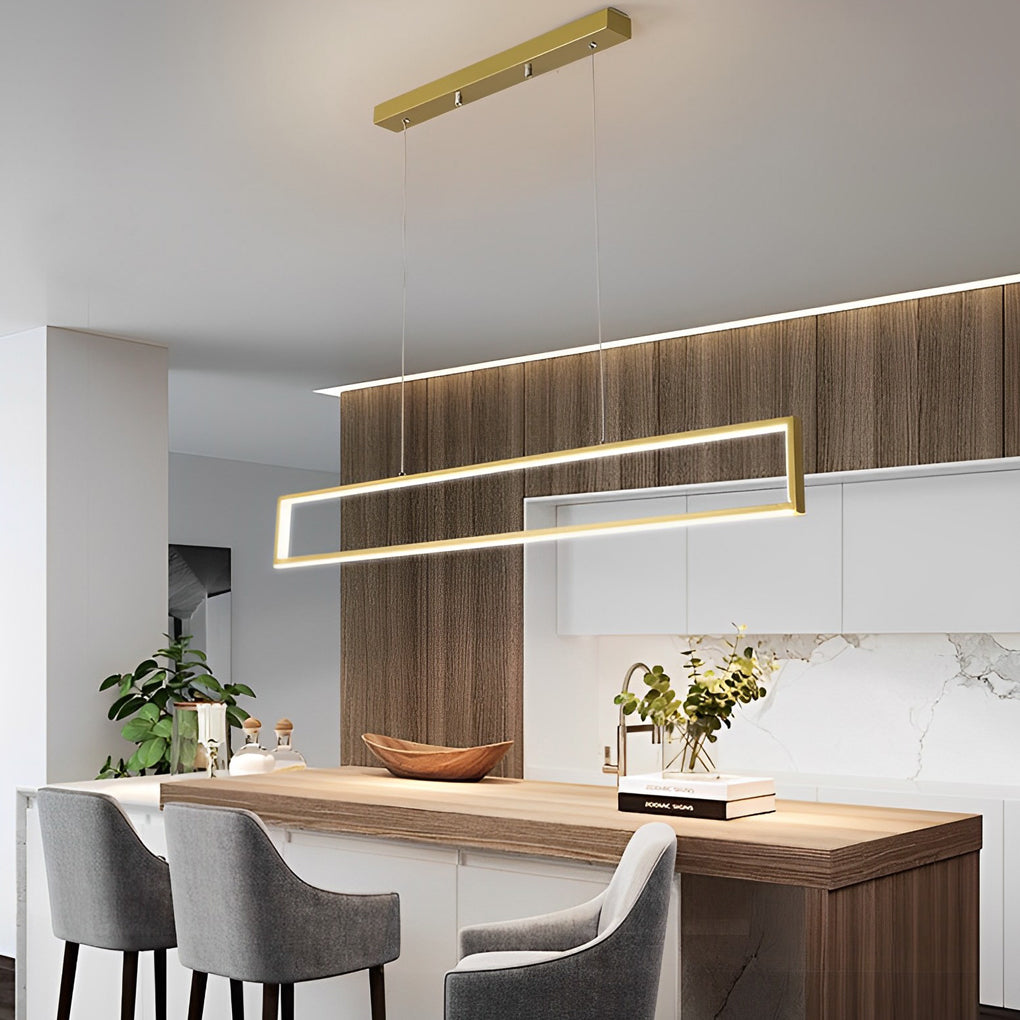 Creative Rectangular Frame LED Modern Chandelier Hanging Ceiling Light Fixture