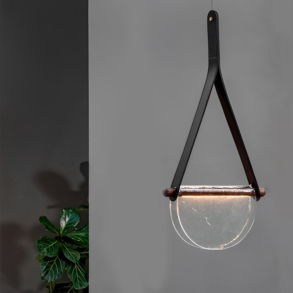 Creative Folded Semicircular Glass LED Post-Modern Belt Chandelier Design