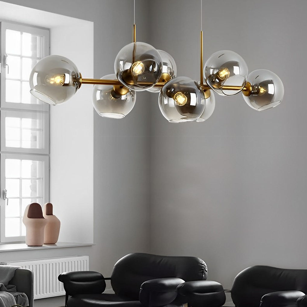 8 Lights Glass Shade LED Postmodern Chandelier Dining Room Light Fixtures Design