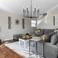 8 Lights Candlelight LED Three Step Dimming Industrial Style Chandelier - Dazuma