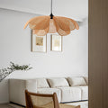 Creative Rattan Flower Petals Three Step Dimming Japanese Style Chandelier - Dazuma