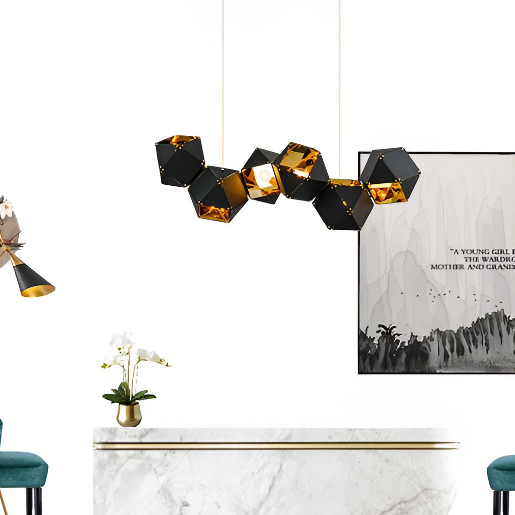6 Heads Geometric Creative Polygonal Postmodern Chandelier Pendant Lighting