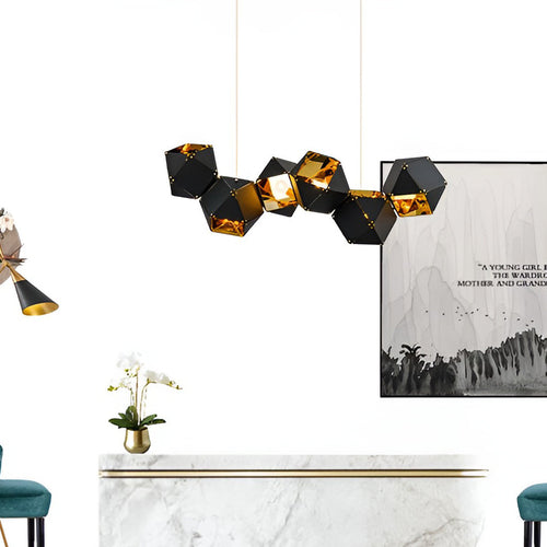 6 Heads Geometric Creative Polygonal Postmodern Chandelier Pendant Lighting