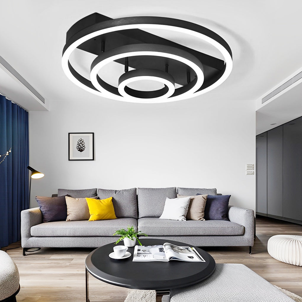 Adjustable Multiple Circular LED Modern Flush Mount Ceiling Lightings