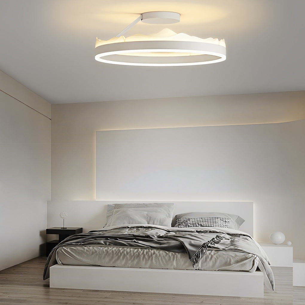 Round Stepless Dimming LED White Ins Nordic Ceiling Lightings Flush Mount Lighting