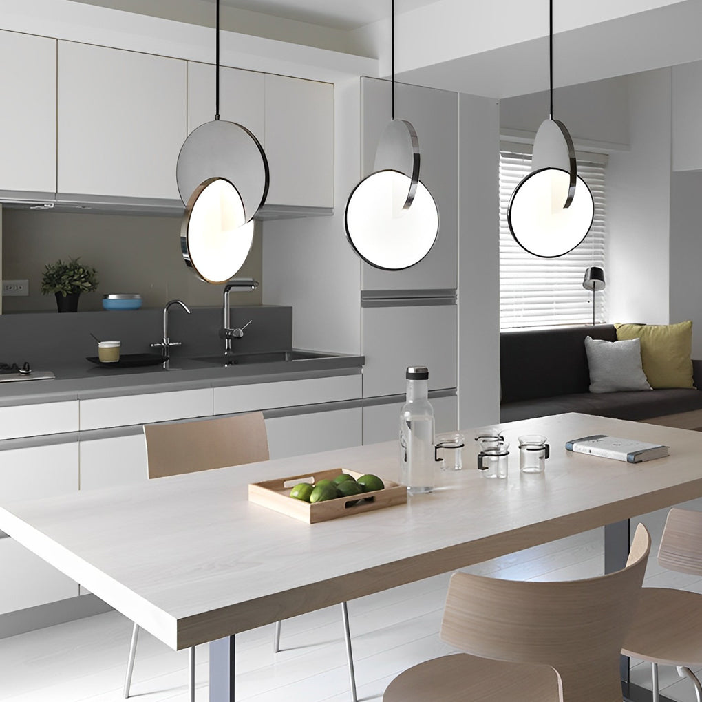Creative Round Stainless Steel LED Acrylic Post-Modern Pendant Lightings