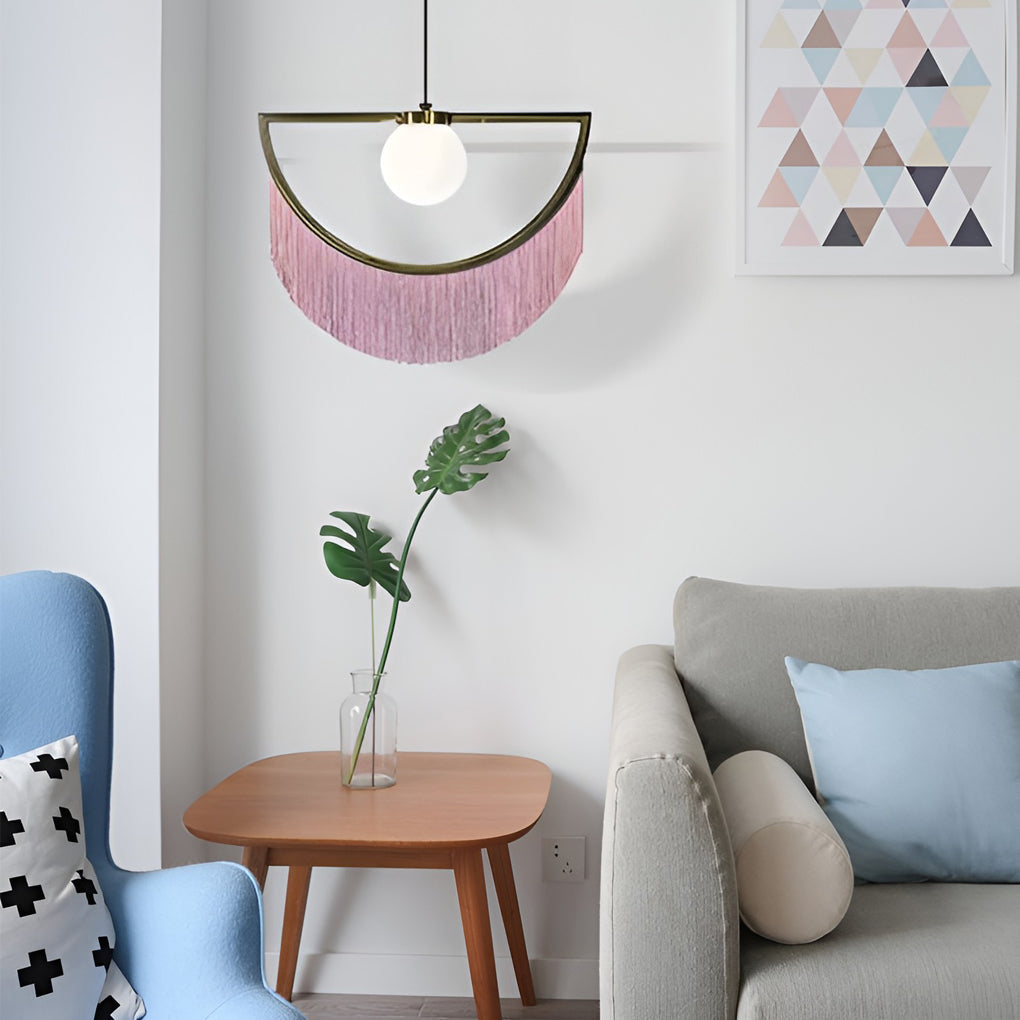 Pink Tassels Creative LED Nordic Chandelier Pendant Light Hanging Light Fixture