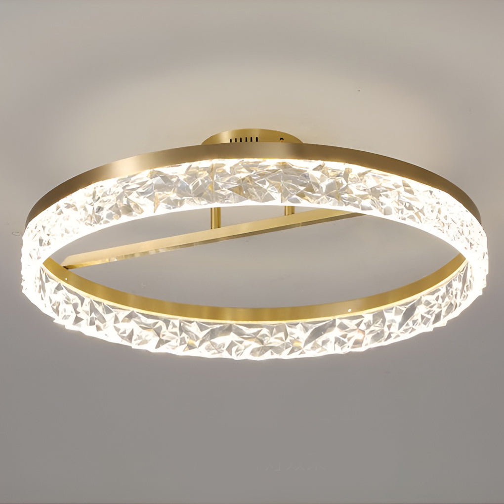 Minimalist Round LED 60W Gold Modern Ceiling Light Fixture Flush Mount Lighting