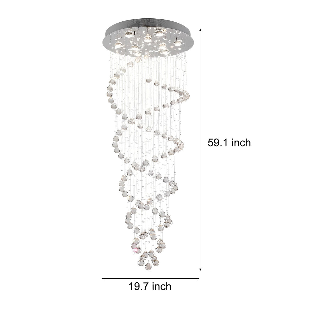 Double Spiral Three Step Dimming LED Modern Staircase Chandelier Light Design