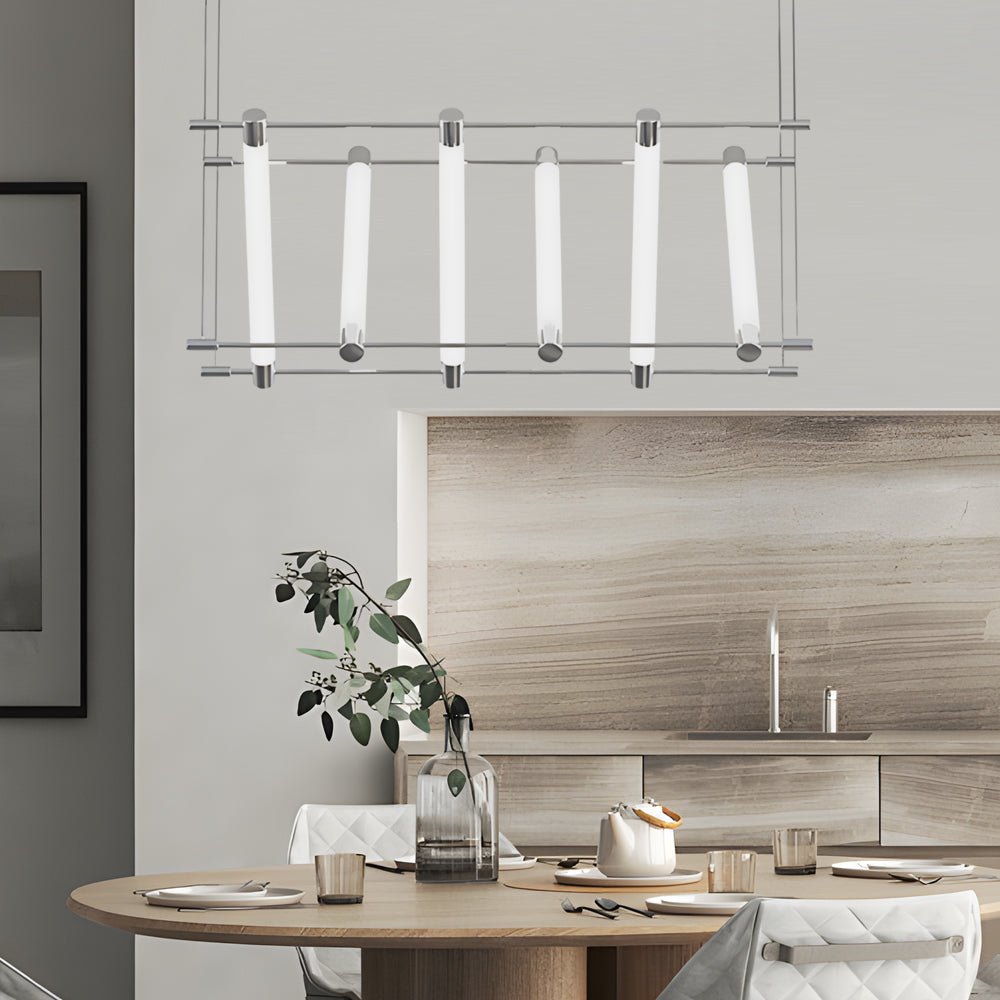 6/12 - Light Acrylic Tube Geometric Long Designer LED Island Pendant Light