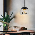 Personality Animal Model Decor Glass Jar LED Black Modern Pendant Lighting