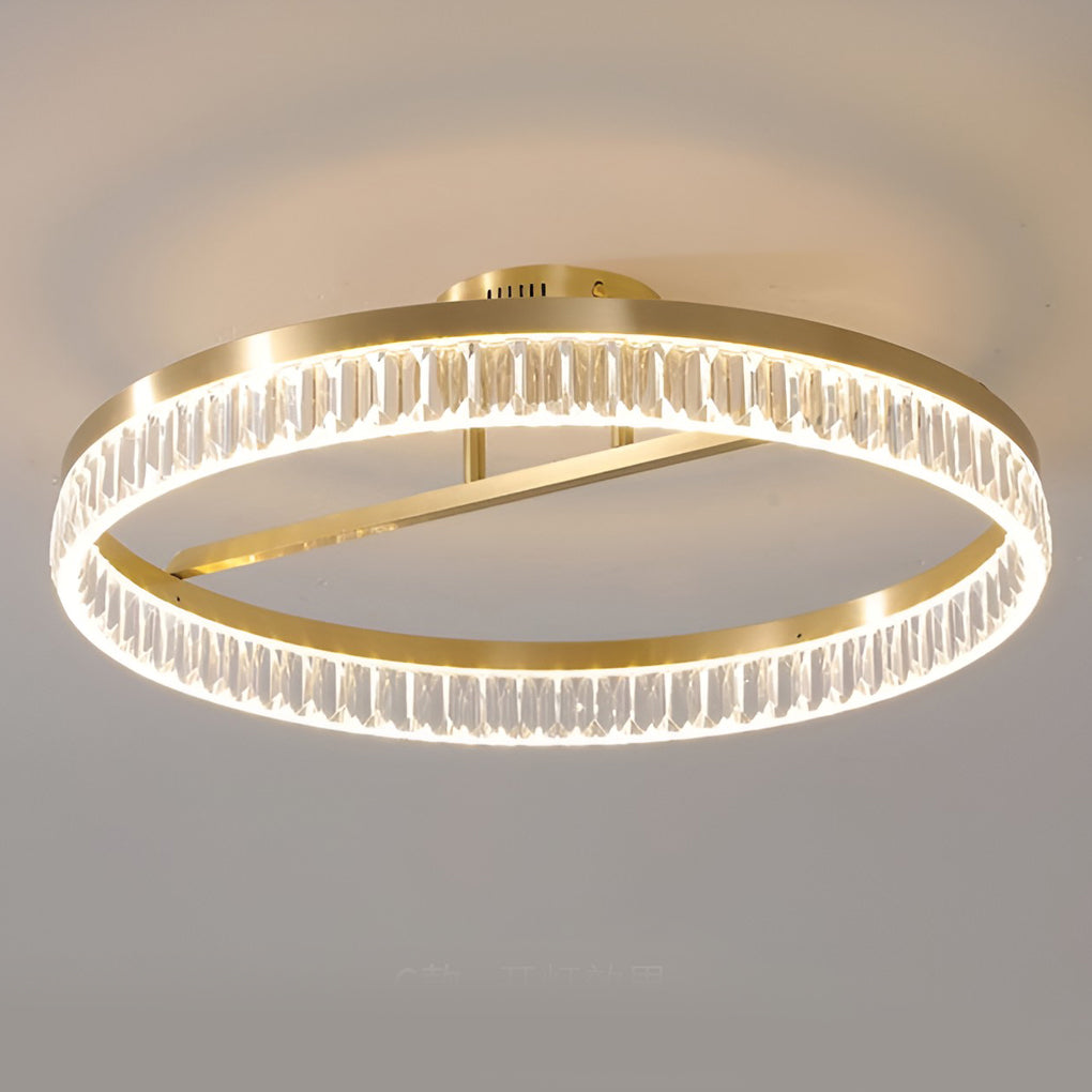 Minimalist Round LED 60W Gold Modern Ceiling Light Fixture Flush Mount Lighting