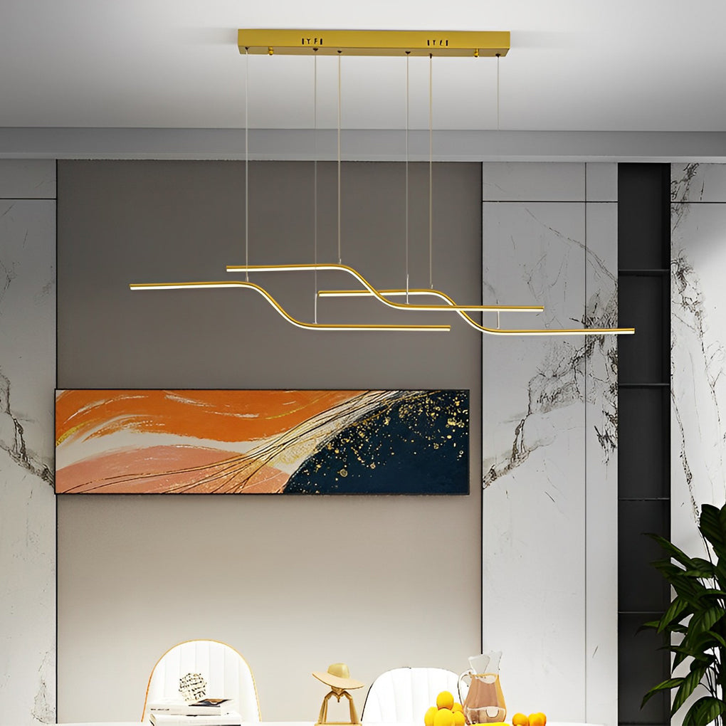 Z Shape Lines Smart Stepless Dimming with Remote Nordic Chandelier Design