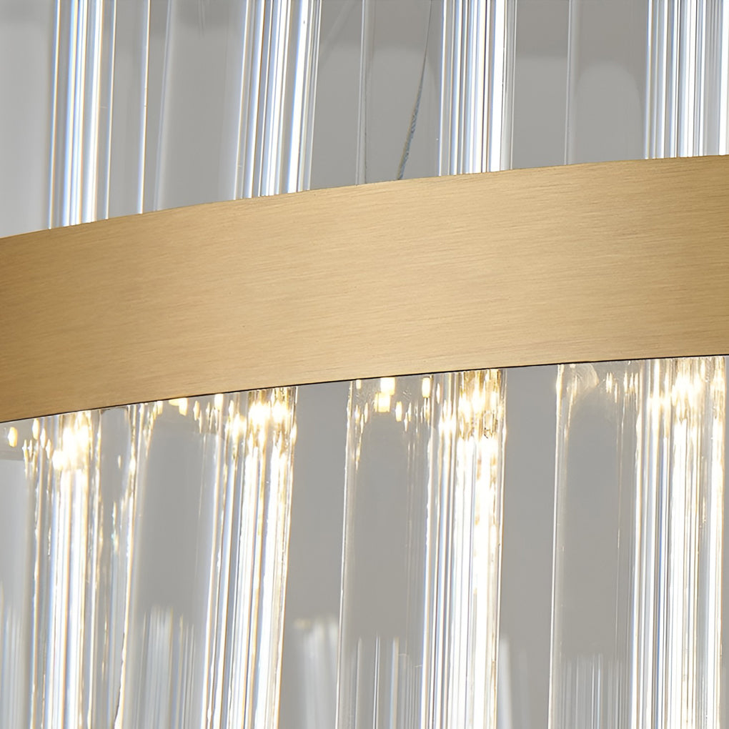 Round Electroplated Metal Crystal 3 Step Dimming LED Nordic Chandelier Design