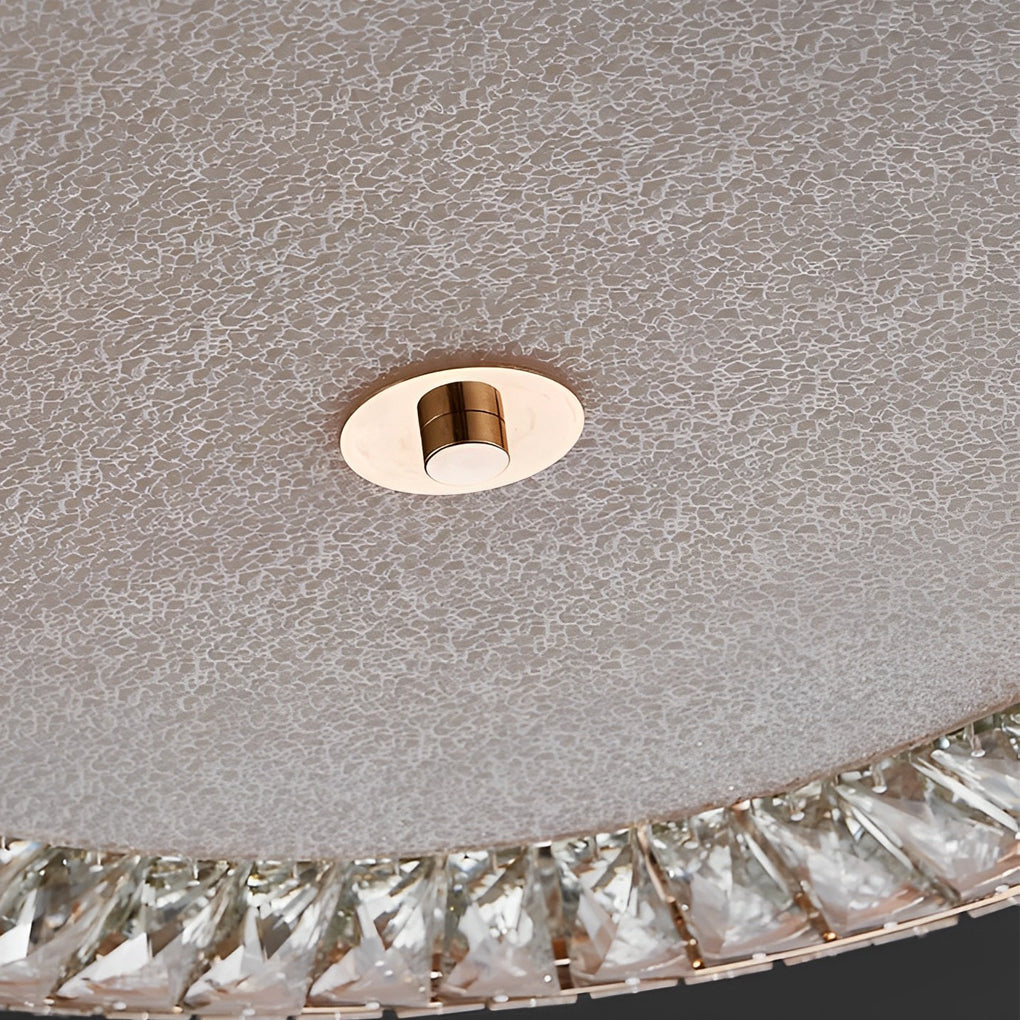 Round Crystal Three Step Dimming Glass Luxury Modern Ceiling Lighting Fixture