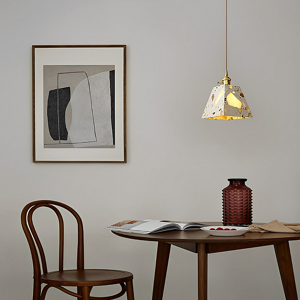 Retro Creative Terrazzo Concrete Eye Protection Nordic LED Chandelier Design