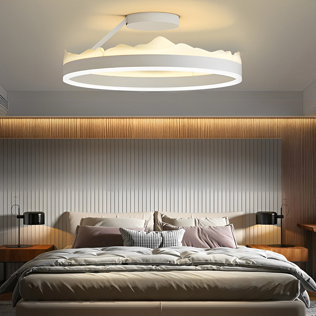 Round Stepless Dimming LED White Ins Nordic Ceiling Lightings Flush Mount Lighting