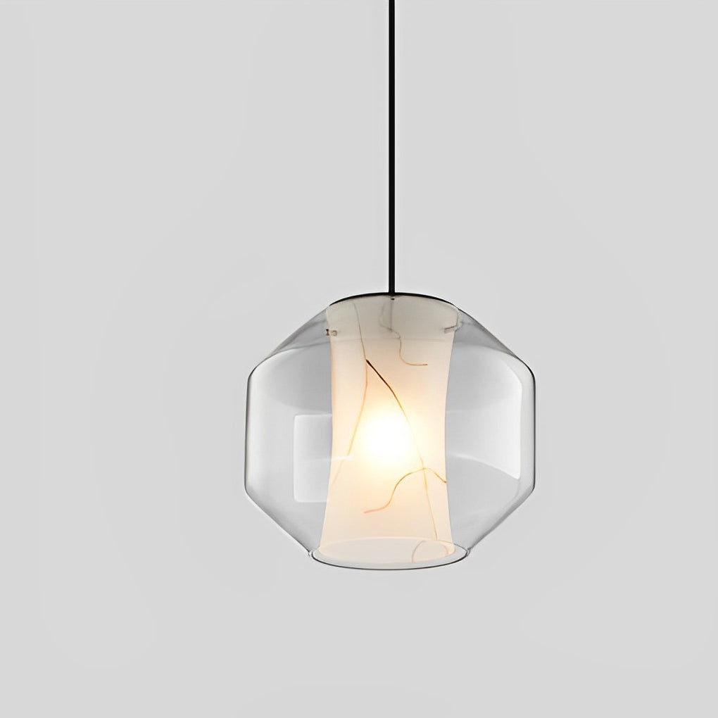 Double Glass Light Fixtureshade Creative Metal Post-Modern Pendant Lighting