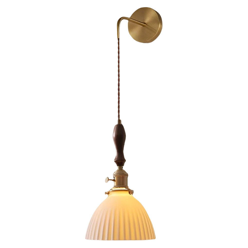 Creative Ceramic Copper LED 12W Nordic Pendant Light Plug in Wall Light Fixture