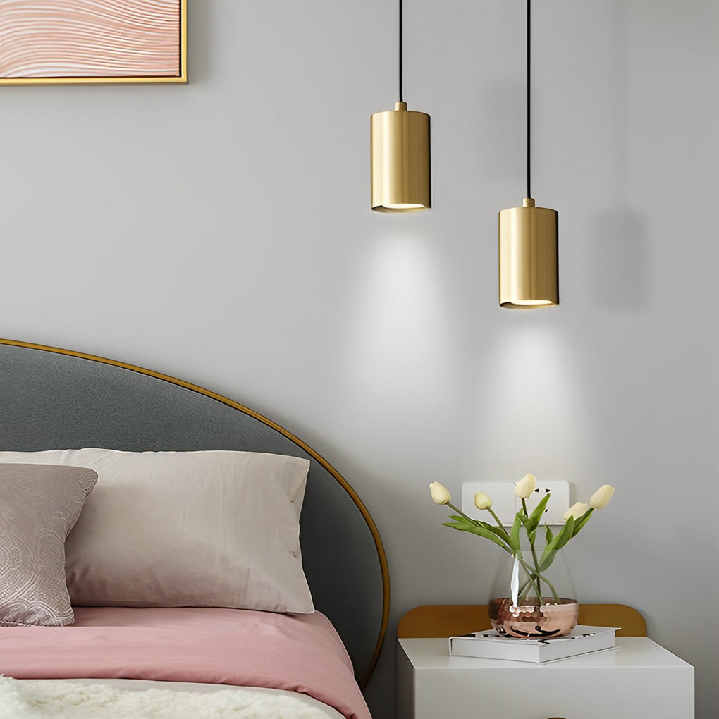 Cylindrical Minimalist Copper Electroplated Nordic Chandelier Spotlight Design