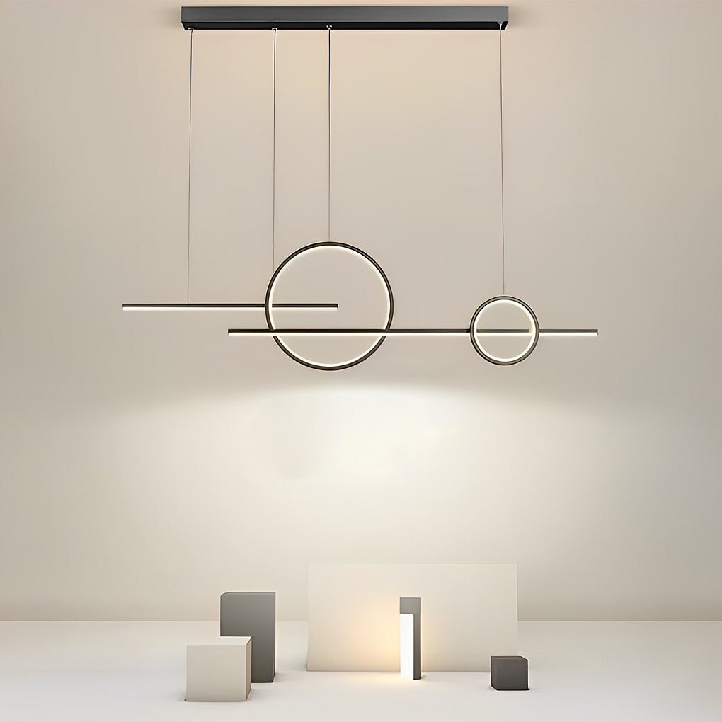 Circles Three Step Dimming Stepless Dimmable Chandeliers with LED Strip Design