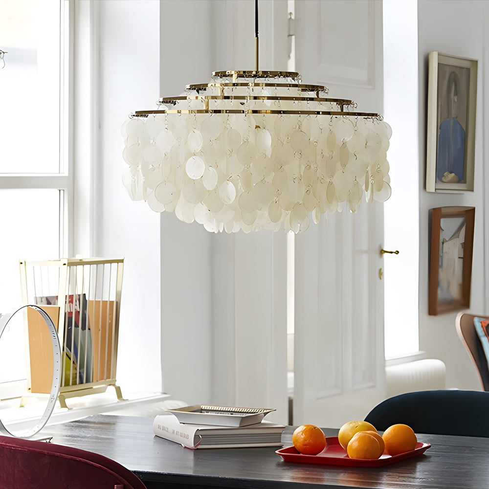 Seashell Discs Chandelier - 39.4'' Chain Length Pendant Lightings