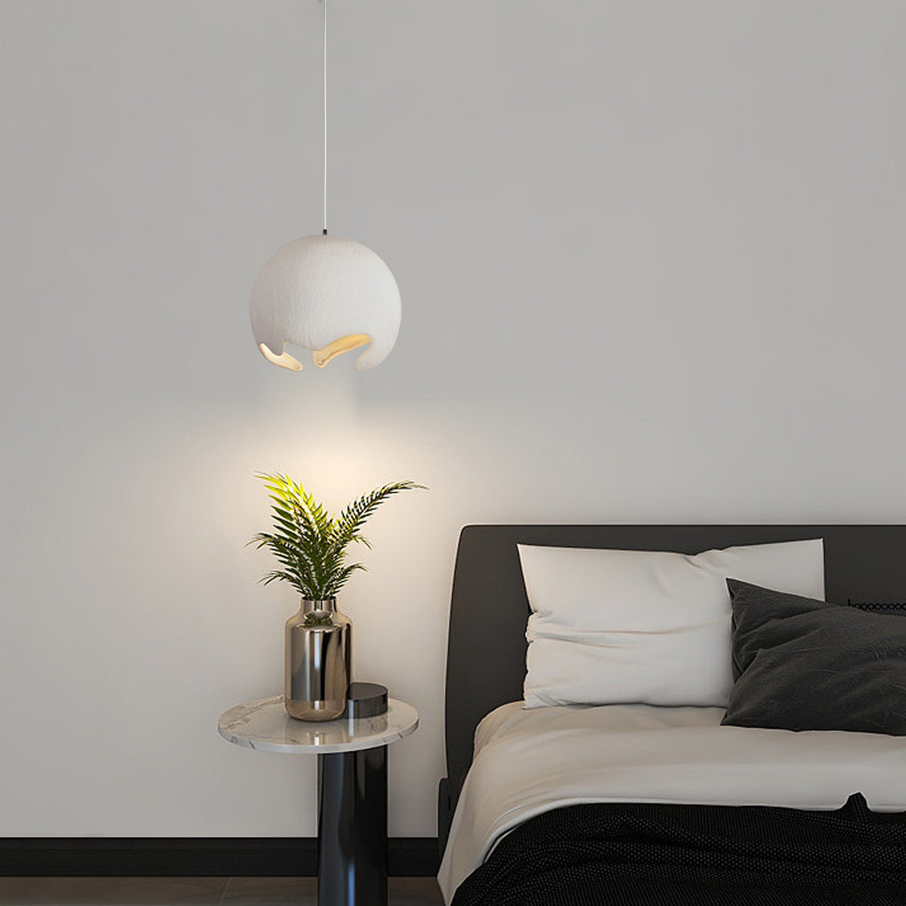 Irregular Ball Creative Ins Creamy White Japanese Style Chandelier Light Design