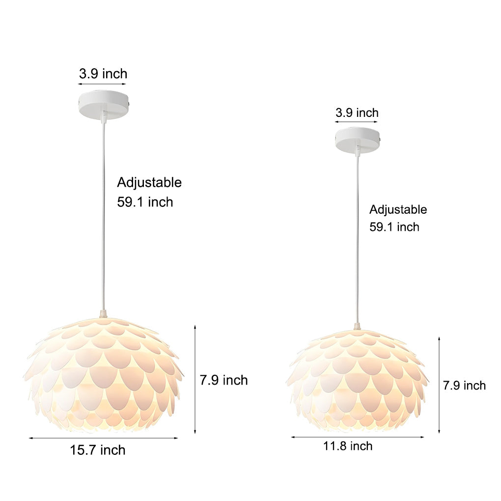 Round Fish Scales Three Step Dimming LED White Modern Pendant Lightings