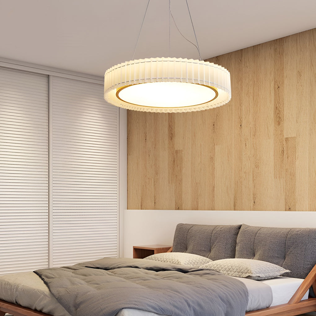 Circular Pleated 3 Step Dimming Light LED Nordic Ceiling Lighting Chandeliers