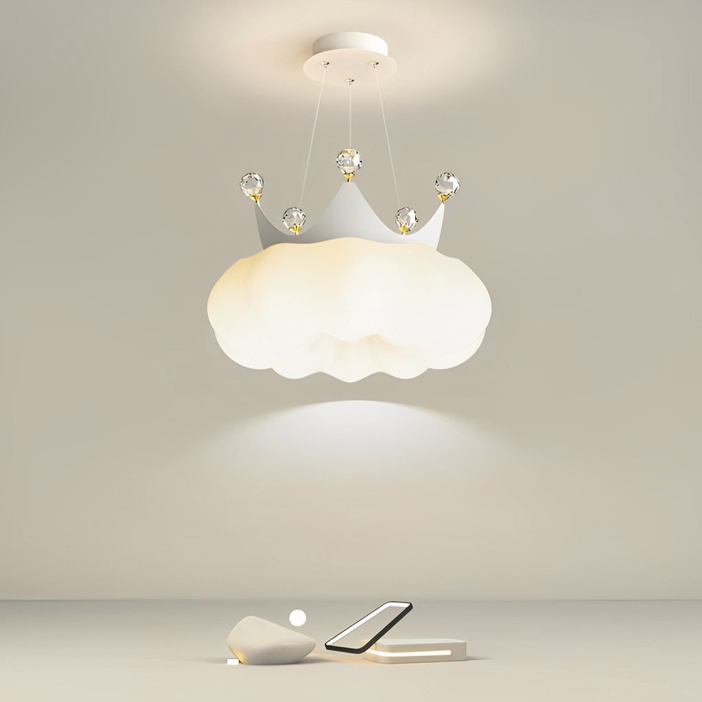 Clouds Crystal Crowns LED Three Step Dimming Ins Modern Chandelier Light Design