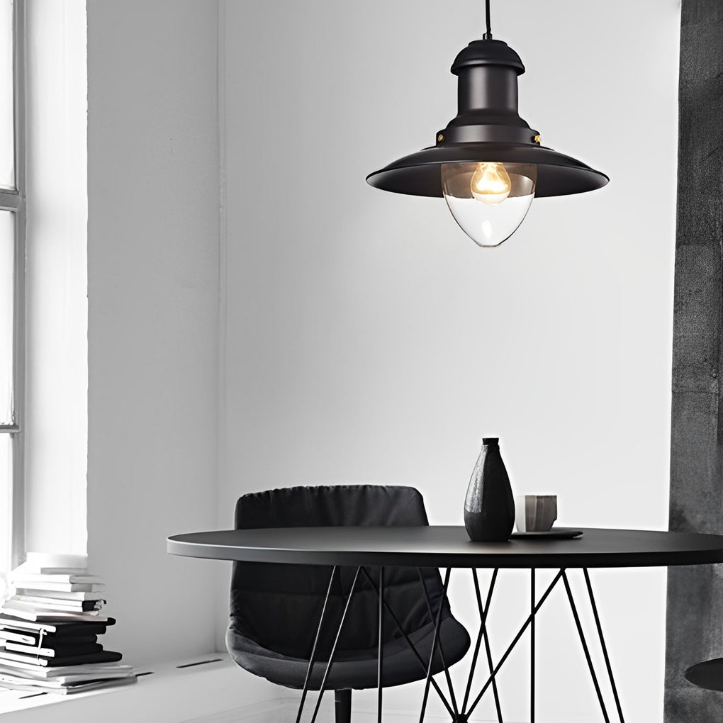 Round Retro Metal Hat Industrial Style Small Chandelier Pendant Lightings